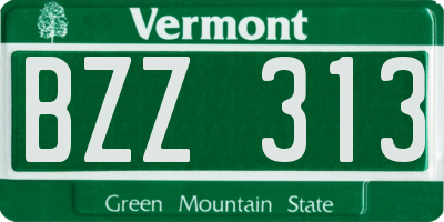 VT license plate BZZ313