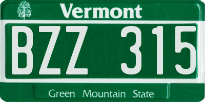 VT license plate BZZ315