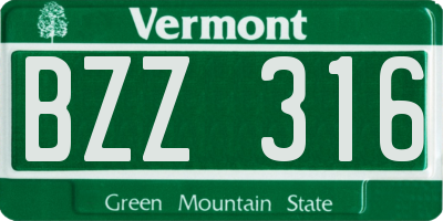 VT license plate BZZ316