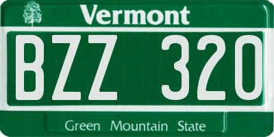VT license plate BZZ320