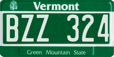 VT license plate BZZ324