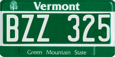 VT license plate BZZ325