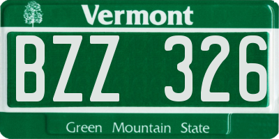 VT license plate BZZ326