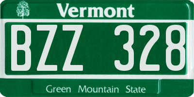 VT license plate BZZ328