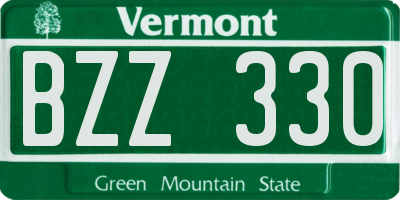 VT license plate BZZ330