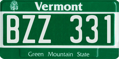 VT license plate BZZ331