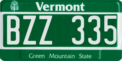 VT license plate BZZ335