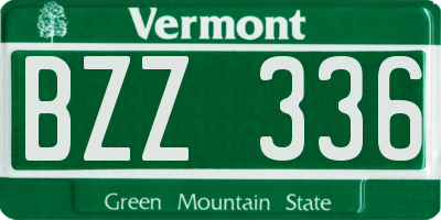 VT license plate BZZ336