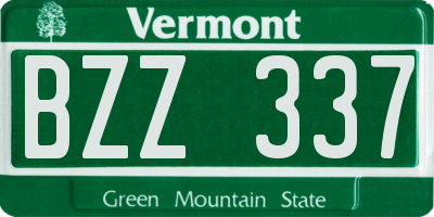 VT license plate BZZ337