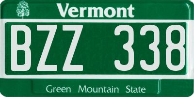 VT license plate BZZ338