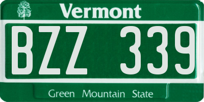VT license plate BZZ339