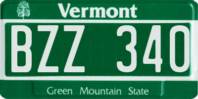 VT license plate BZZ340
