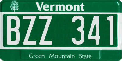 VT license plate BZZ341
