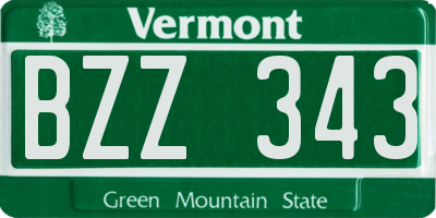 VT license plate BZZ343