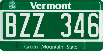 VT license plate BZZ346