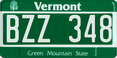 VT license plate BZZ348