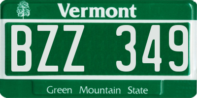 VT license plate BZZ349