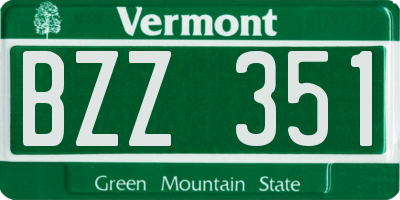 VT license plate BZZ351