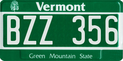VT license plate BZZ356