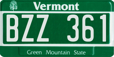 VT license plate BZZ361