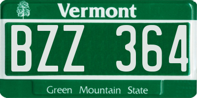 VT license plate BZZ364