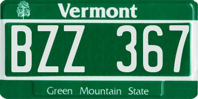 VT license plate BZZ367