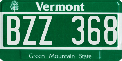 VT license plate BZZ368