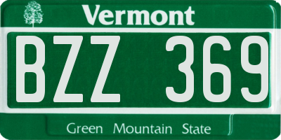 VT license plate BZZ369