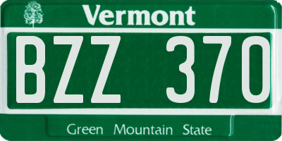 VT license plate BZZ370