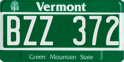 VT license plate BZZ372