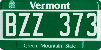 VT license plate BZZ373