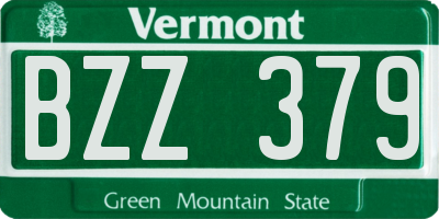 VT license plate BZZ379