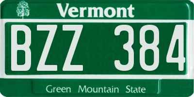 VT license plate BZZ384