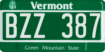 VT license plate BZZ387