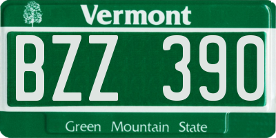 VT license plate BZZ390