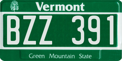 VT license plate BZZ391