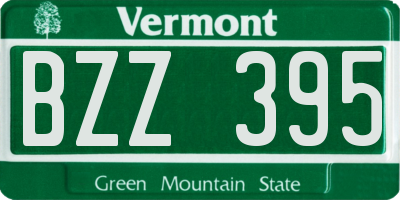 VT license plate BZZ395