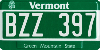 VT license plate BZZ397