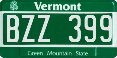 VT license plate BZZ399