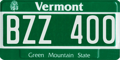 VT license plate BZZ400