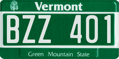 VT license plate BZZ401