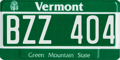VT license plate BZZ404