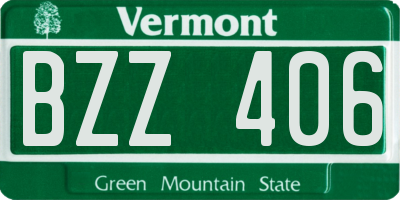 VT license plate BZZ406