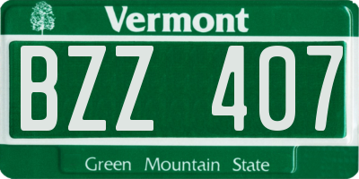 VT license plate BZZ407