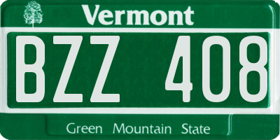 VT license plate BZZ408