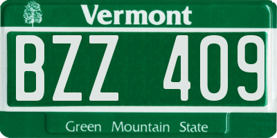 VT license plate BZZ409
