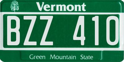 VT license plate BZZ410