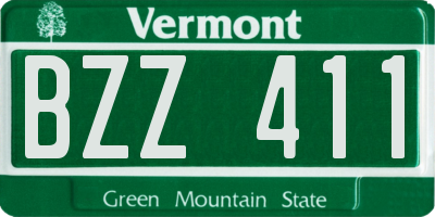 VT license plate BZZ411