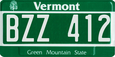 VT license plate BZZ412