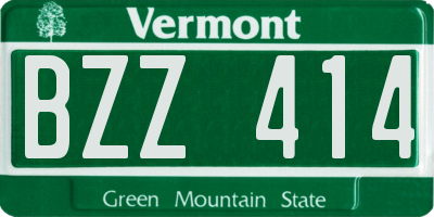 VT license plate BZZ414